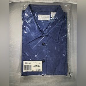 Van Heusen for Her. Persian Blue Herringbone button down classic Oxford. NEW, XL